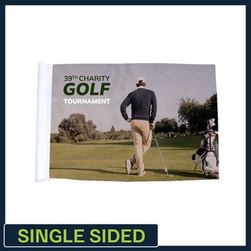 Golf Flag 14"H x 20"W - Single Sided with Tube